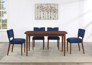 Comfort Pointe Bonito Walnut Finish Leg Dining Table Walnut Solid and engineered wood, birch veneers