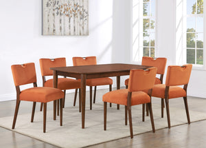 Comfort Pointe Bonito Walnut Finish Leg Dining Table Walnut Solid and engineered wood, birch veneers