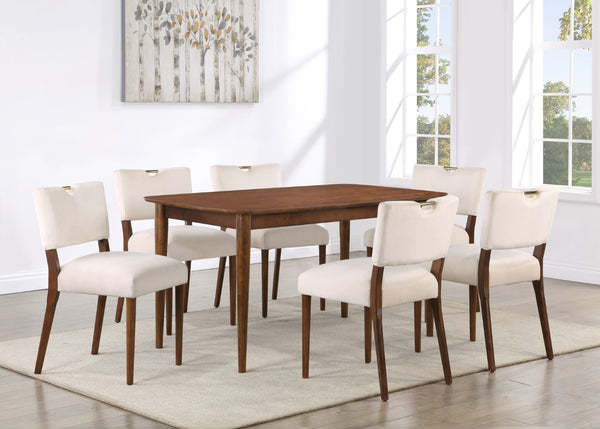 Comfort Pointe Bonito Walnut Finish Leg Dining Table Walnut Solid and engineered wood, birch veneers