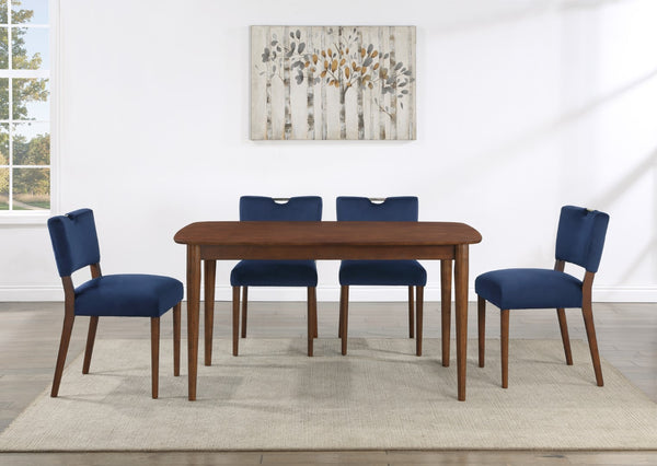 Comfort Pointe Bonito Walnut Finish Leg Dining Table Walnut Solid and engineered wood, birch veneers