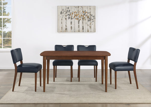 Comfort Pointe Bonito Walnut Finish Leg Dining Table Walnut Solid and engineered wood, birch veneers