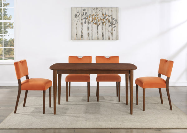 Comfort Pointe Bonito Walnut Finish Leg Dining Table Walnut Solid and engineered wood, birch veneers