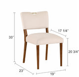 Comfort Pointe Bonito Sea Oat Velvet Dining Chair Sea Oat / Walnut