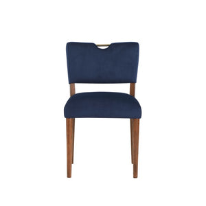 Comfort Pointe Bonito Navy Blue Velvet Dining Chair Blue / Walnut