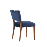 Comfort Pointe Bonito Navy Blue Velvet Dining Chair Blue / Walnut