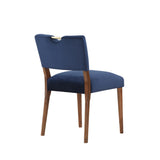 Comfort Pointe Bonito Navy Blue Velvet Dining Chair Blue / Walnut