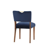 Comfort Pointe Bonito Navy Blue Velvet Dining Chair Blue / Walnut