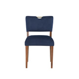 Comfort Pointe Bonito Navy Blue Velvet Dining Chair Blue / Walnut