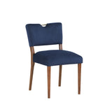 Comfort Pointe Bonito Navy Blue Velvet Dining Chair Blue / Walnut