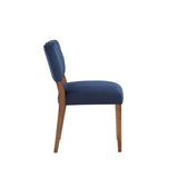 Comfort Pointe Bonito Navy Blue Velvet Dining Chair Blue / Walnut