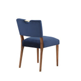 Comfort Pointe Bonito Navy Blue Velvet Dining Chair Blue / Walnut