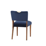 Comfort Pointe Bonito Navy Blue Velvet Dining Chair Blue / Walnut