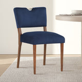 Comfort Pointe Bonito Navy Blue Velvet Dining Chair Blue / Walnut