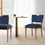 Comfort Pointe Bonito Navy Blue Velvet Dining Chair Blue / Walnut