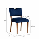 Comfort Pointe Bonito Navy Blue Velvet Dining Chair Blue / Walnut