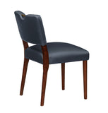 Comfort Pointe Bonito Midnight Blue Faux Leather Dining Chair - Set of 2 Blue faux leather / Walnut Solid hardwood