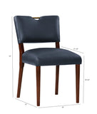 Comfort Pointe Bonito Midnight Blue Faux Leather Dining Chair - Set of 2 Blue faux leather / Walnut Solid hardwood