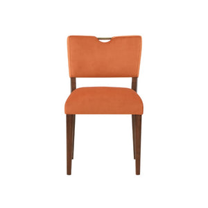 Comfort Pointe Bonito Burnt Orange Velvet Dining Chair Burnt Orange / Walnut