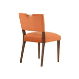 Comfort Pointe Bonito Burnt Orange Velvet Dining Chair Burnt Orange / Walnut