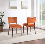 Comfort Pointe Bonito Burnt Orange Velvet Dining Chair Burnt Orange / Walnut