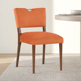 Comfort Pointe Bonito Burnt Orange Velvet Dining Chair Burnt Orange / Walnut