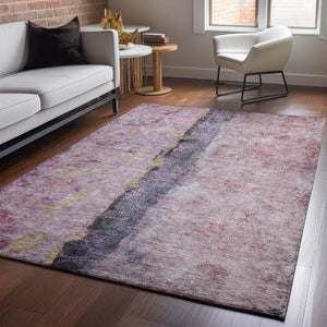 HomeRoots 5' X 8' Blush Gray and Ivory Abstract Area Rug - Washable, UV Protected, Perfect for High-Traffic Homes 651006
