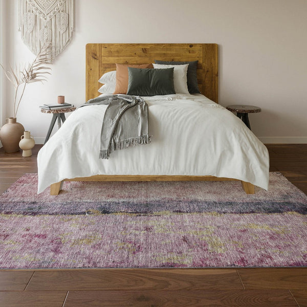 HomeRoots 5' X 8' Blush Gray and Ivory Abstract Area Rug - Washable, UV Protected, Perfect for High-Traffic Homes 651006