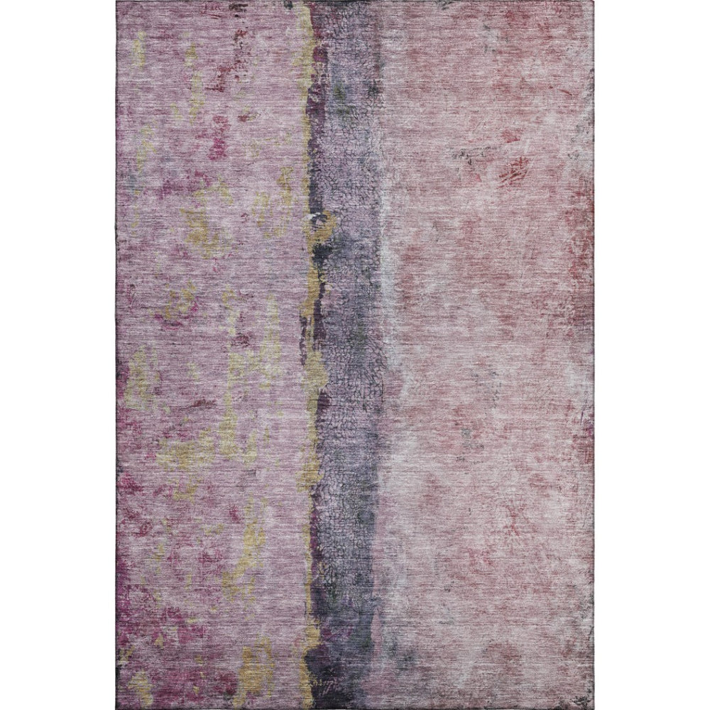 HomeRoots 8' X 10' Blush Gray & Ivory Abstract Area Rug - Washable, UV Protected, Kid & Pet Friendly Design 651008