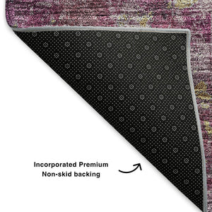 HomeRoots 8' X 10' Blush Gray & Ivory Abstract Area Rug - Washable, UV Protected, Kid & Pet Friendly Design 651008