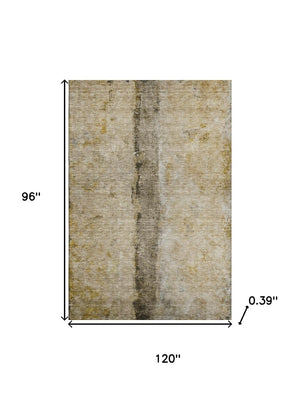 HomeRoots 8' X 10' Washable Abstract Area Rug in Brown, Gray & Ivory – UV Protected, Stain Resistant & Stylish 651014
