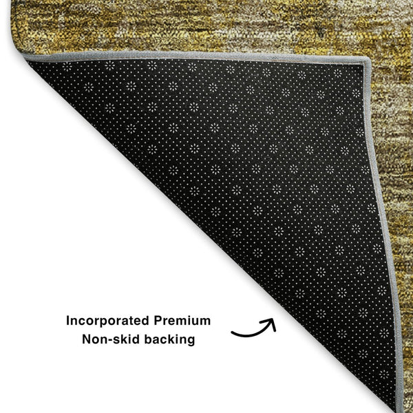 HomeRoots 10' X 14' Stylish Brown Gray Ivory Washable Area Rug with UV Protection for Busy Homes & Spaces 651016