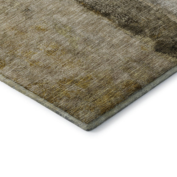 HomeRoots 10' X 14' Stylish Brown Gray Ivory Washable Area Rug with UV Protection for Busy Homes & Spaces 651016