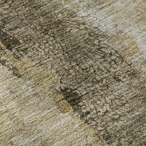 HomeRoots 10' X 14' Stylish Brown Gray Ivory Washable Area Rug with UV Protection for Busy Homes & Spaces 651016