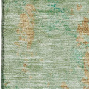 HomeRoots 8' X 10' Vibrant Green, Blue & Gold Abstract Washable Area Rug with UV Protection for High Traffic Areas 651032