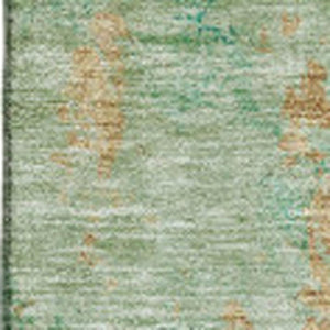 HomeRoots 10' Abstract Area Rug in Green, Blue & Gold - Durable, Washable with UV Protection for High Traffic Use 651034