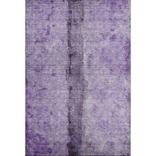 HomeRoots 10' X 14' Abstract Washable Area Rug in Purple, Ivory & Gray - Stain Resistant, UV Protected & Durable 651046