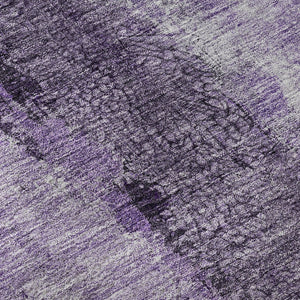 HomeRoots 10' X 14' Abstract Washable Area Rug in Purple, Ivory & Gray - Stain Resistant, UV Protected & Durable 651046