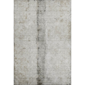 HomeRoots 9' X 12' Modern Taupe Gray & Ivory Abstract Area Rug - Washable, UV-Protected, Family-Friendly Design 651057