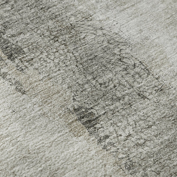 HomeRoots 9' X 12' Modern Taupe Gray & Ivory Abstract Area Rug - Washable, UV-Protected, Family-Friendly Design 651057