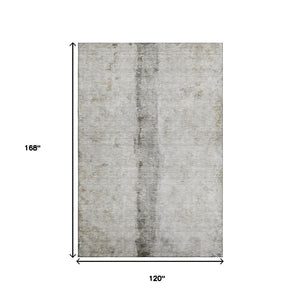 HomeRoots 10' Modern Taupe Gray and Ivory Abstract Washable Area Rug – UV Protected, Stain Resistant, Durable Design 651058