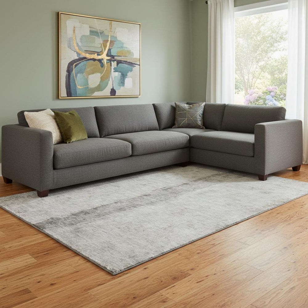 HomeRoots 10' Modern Taupe Gray and Ivory Abstract Washable Area Rug – UV Protected, Stain Resistant, Durable Design 651058