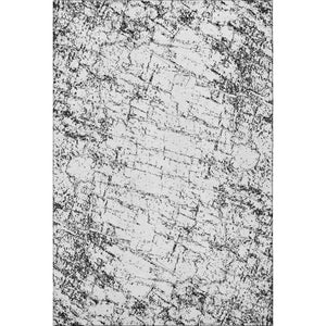 HomeRoots 10' X 14' Black and Ivory Abstract Area Rug - Washable, UV-Protected, Durable & Stylish for Your Home 651064