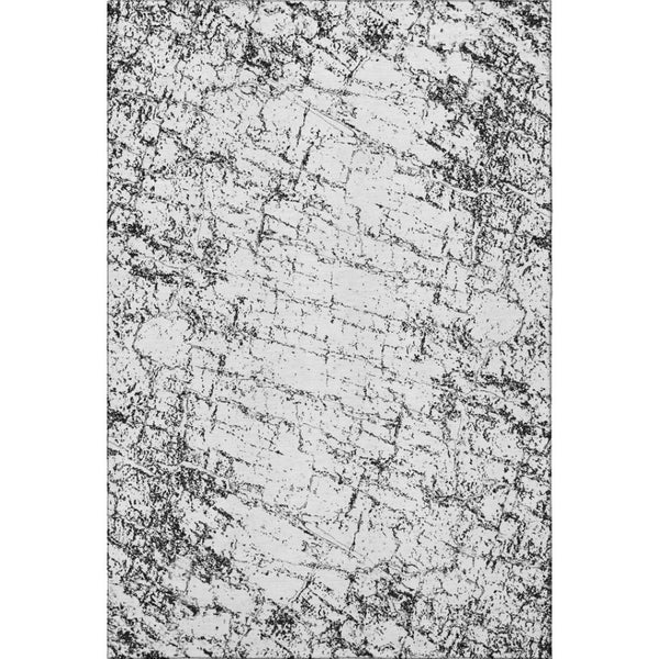 HomeRoots 10' X 14' Black and Ivory Abstract Area Rug - Washable, UV-Protected, Durable & Stylish for Your Home 651064