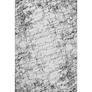HomeRoots 10' X 14' Black and Ivory Abstract Area Rug - Washable, UV-Protected, Durable & Stylish for Your Home 651064