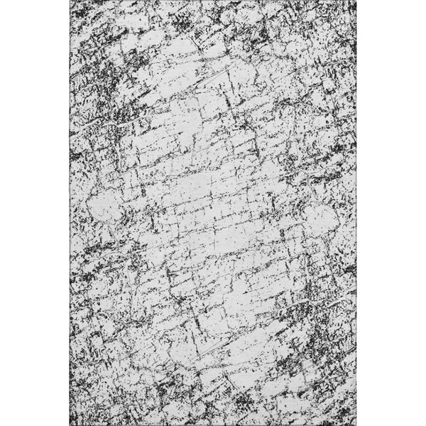 HomeRoots 10' X 14' Black and Ivory Abstract Area Rug - Washable, UV-Protected, Durable & Stylish for Your Home 651064
