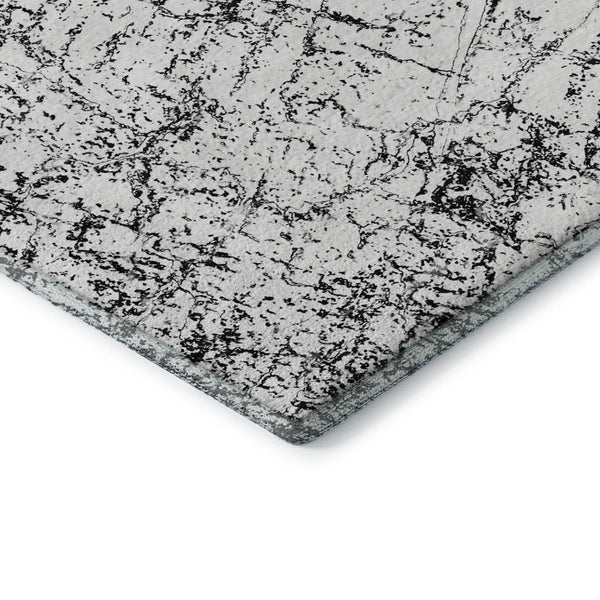 HomeRoots 10' X 14' Black and Ivory Abstract Area Rug - Washable, UV-Protected, Durable & Stylish for Your Home 651064