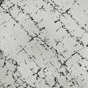 HomeRoots 10' X 14' Black and Ivory Abstract Area Rug - Washable, UV-Protected, Durable & Stylish for Your Home 651064
