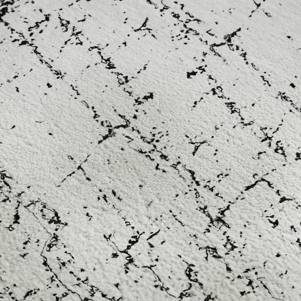 HomeRoots 10' X 14' Black and Ivory Abstract Area Rug - Washable, UV-Protected, Durable & Stylish for Your Home 651064