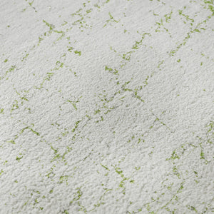 HomeRoots 5' X 8' Modern Green and Ivory Abstract Area Rug – Washable, UV-Protected, Stain-Resistant Design! 651066