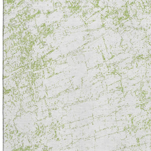 HomeRoots 9' X 12' Abstract Green & Ivory Washable Area Rug with UV Protection - Perfect for Busy Homes! 651069